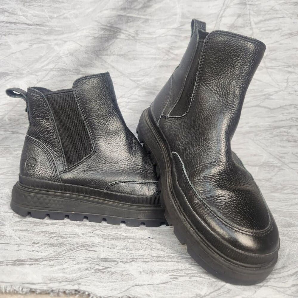 Timberland Women's Ray City Chelsea Black Ankle Boots Size 7 A2JRQ Biker Goth